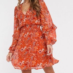 Stradivarius Frill Mini Dress Sz L